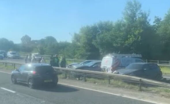 m65 traffic live: motorway closed in lancashire after 'multi vehicle pile up'