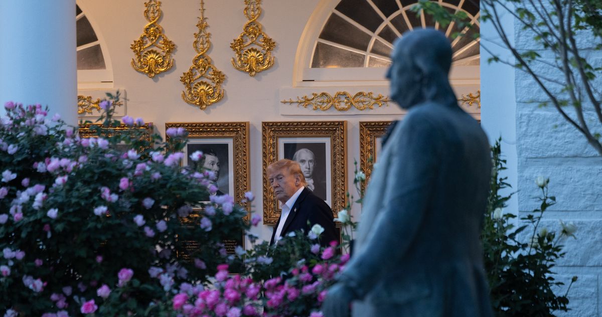 trump adds founding father statues to rose garden clutter