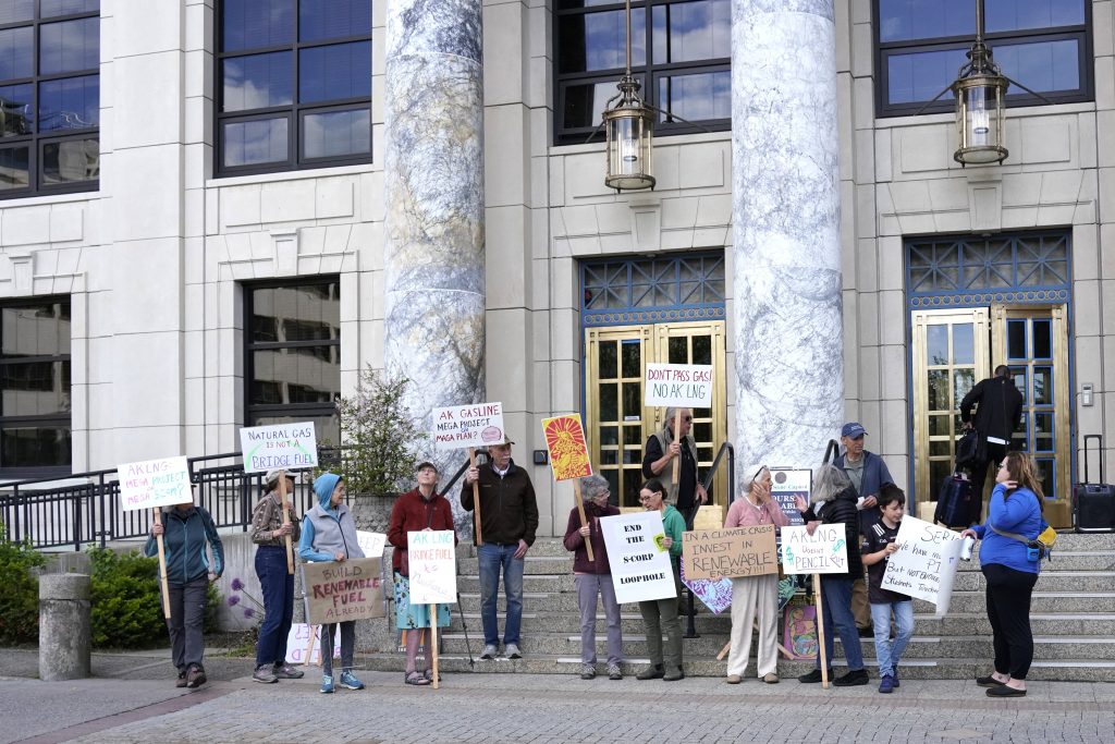 Small group of Alaskans rally against Alaska LNG pipeline in Juneau small group of alaskans rally against alaska lng pipeline in juneau