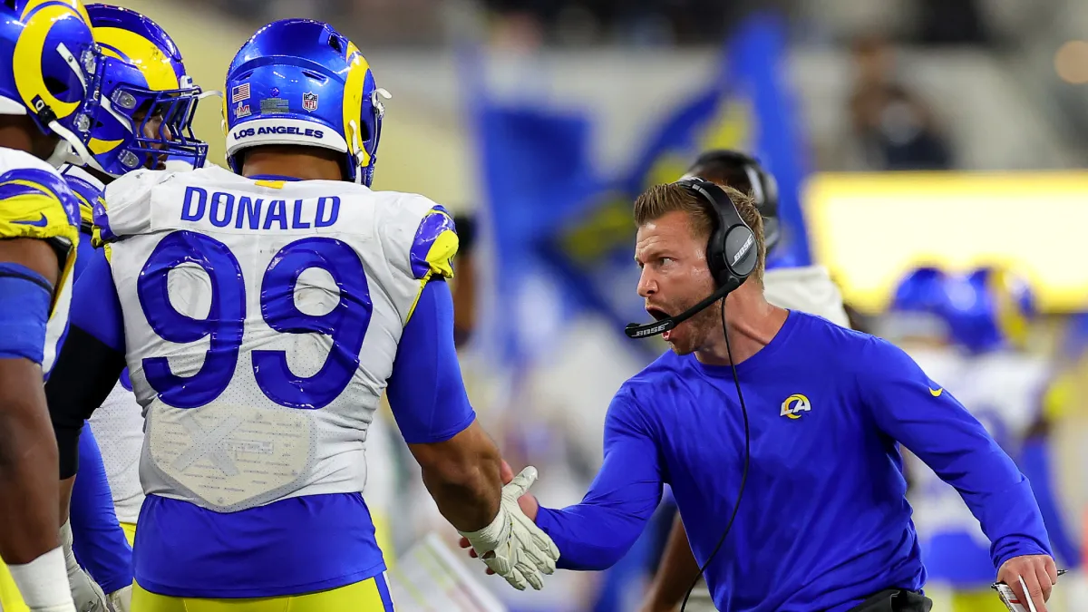 rams coach sean mcvay provides update on possible aaron donald comeback: 'his training is going very well'