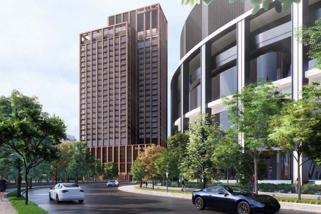 dusit signs hotel and condo on rama 3 road in bangkok, thailand