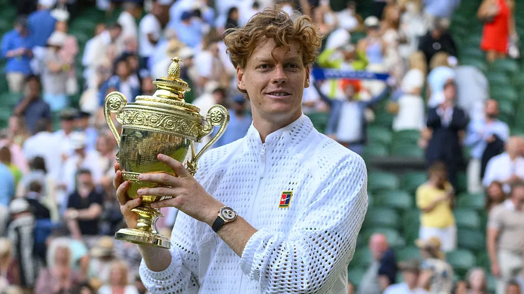 jannik sinner's girlfriend celebrates wimbledon title with stunning white swimsuit photo