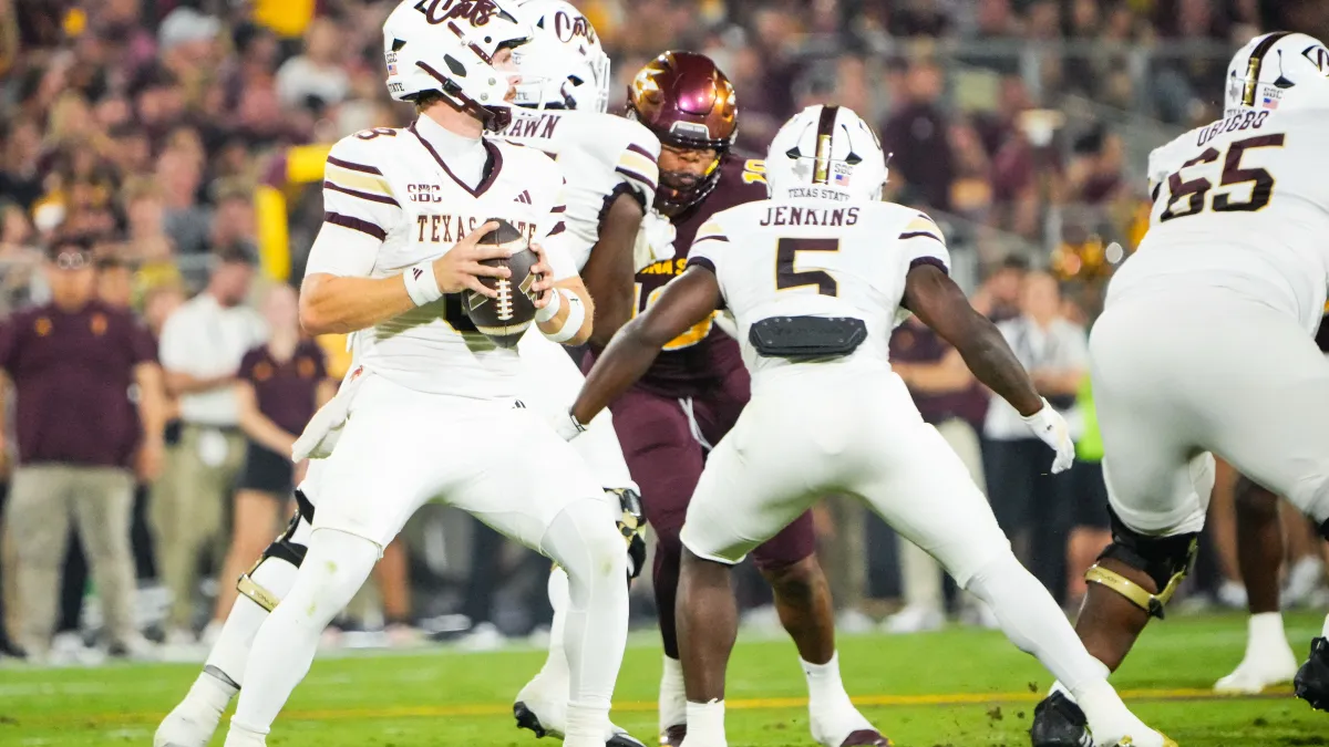 texas state’s brad jackson ranked as the top g6 quarterback by the athletic