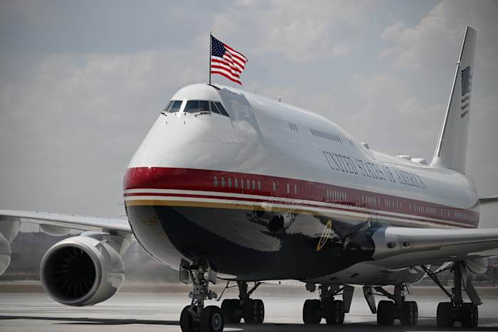 in a surprise swap, trump flies back from turkey in an old air force one, not the qatari gifted jet