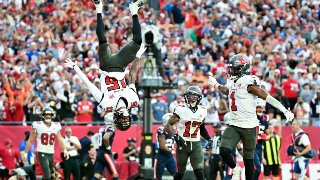 buccaneers put viral bison flipping video in crazy social media post of tez johnson