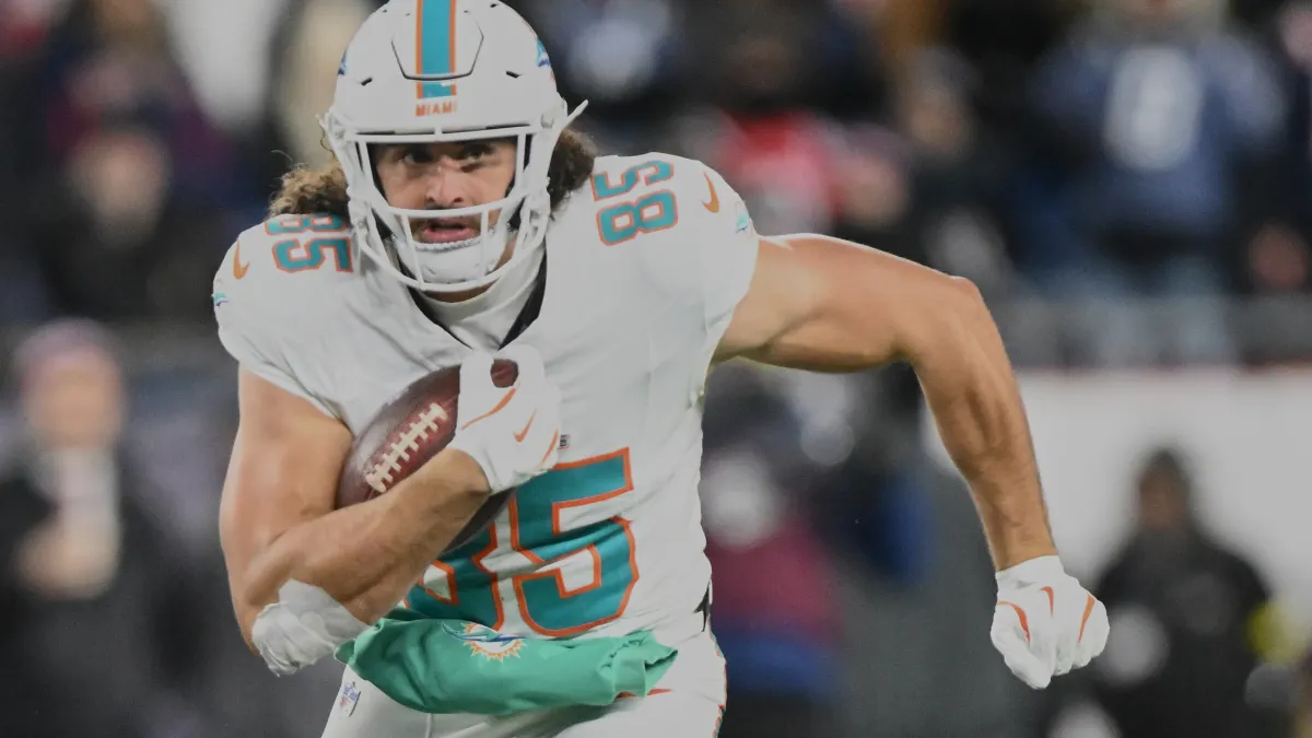 greg dulcich is dolphins' top breakout candidate for two obvious reasons
