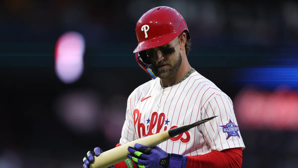 phillies make bryce harper leadoff hitter for just 40th time in mlb career