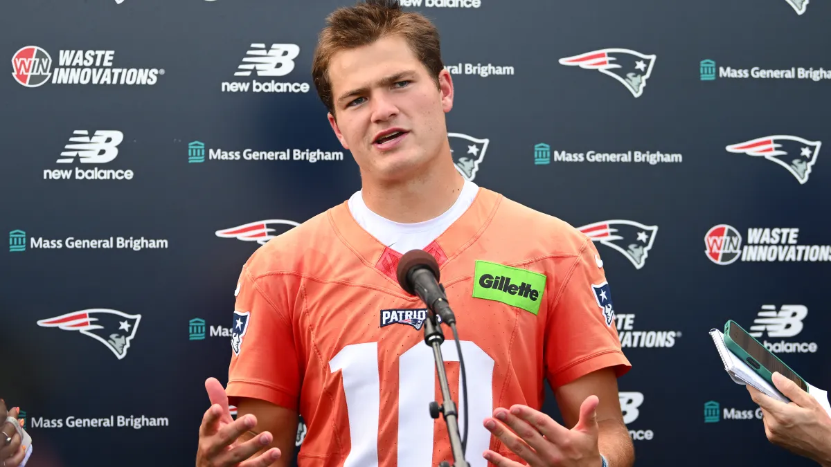 new england patriots' drake maye shares early impressions of a.j. brown