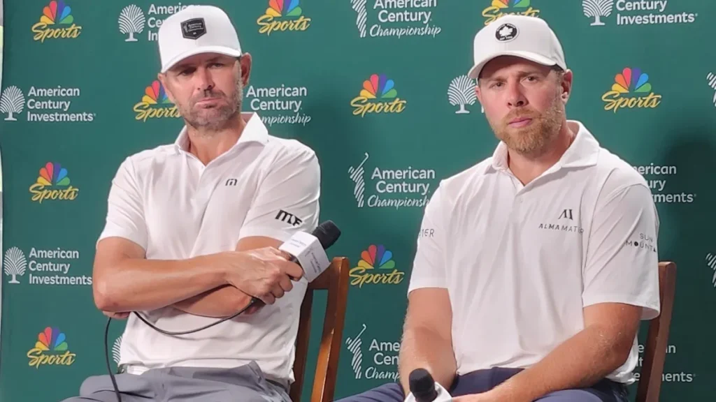 here’s how mardy fish and joe pavelski responded to being deemed the mark mcgwire and sammy sosa of celebrity golf