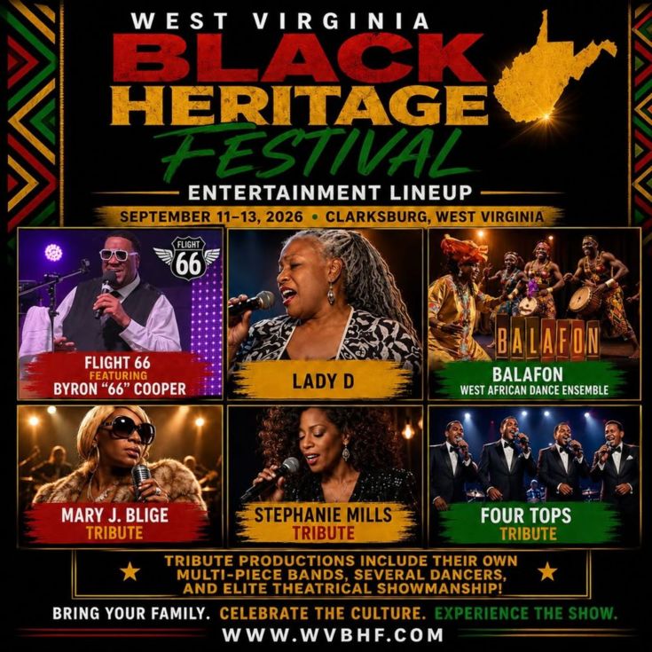 west virginia black heritage festival announces 2026 lineup with trio of tribute bands, local talent, more