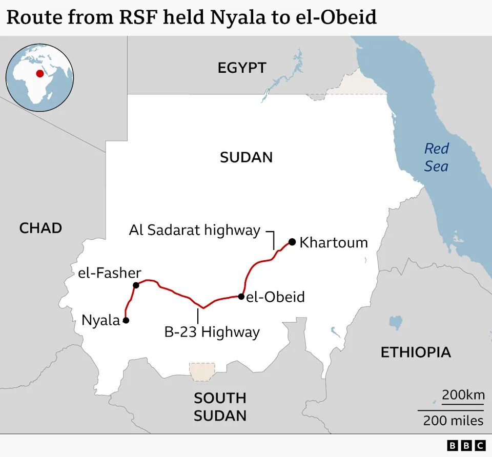 ‘no safe options’ for thousands sheltering in key sudan city as rsf fighters advance