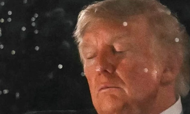 declining trump caught sleeping during 4th of july fireworks