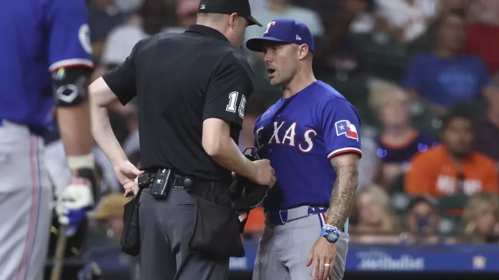 rangers’ skip schumaker’s ‘god bless america’ pause during tirade still draws attention
