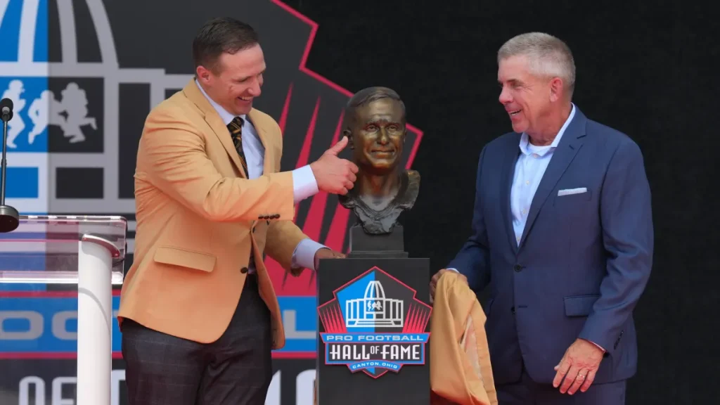 drew brees' hall of fame bust includes birthmark with lifelike attention to detail