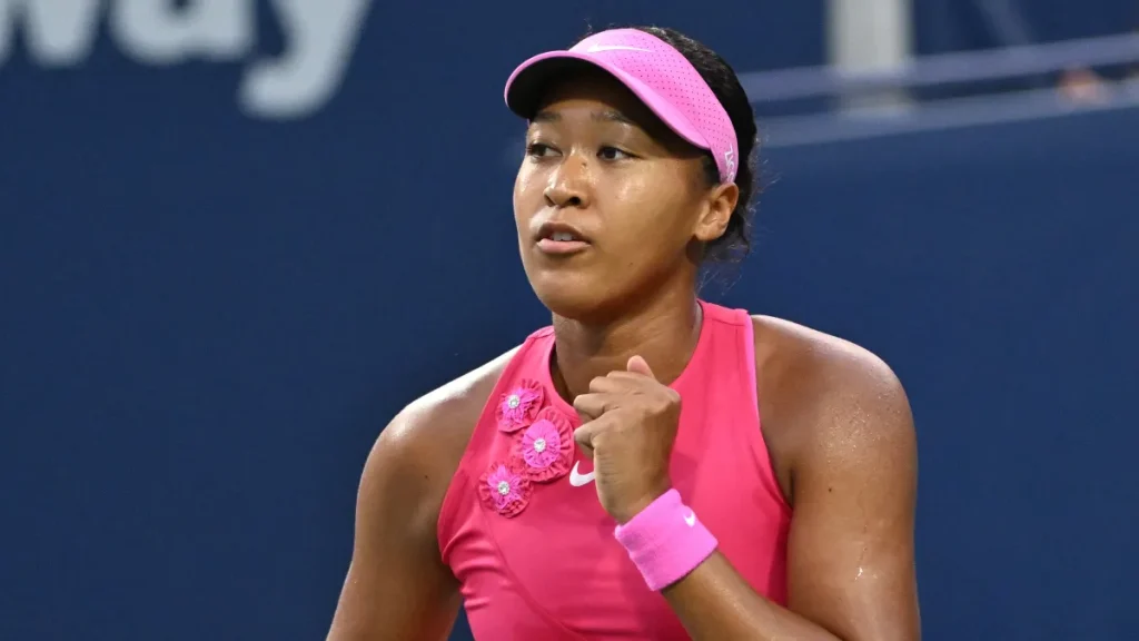 naomi osaka serves major style in aqua mini dress ahead of us open