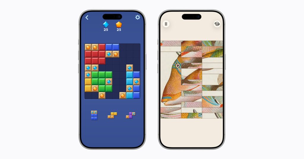 apple arcade levels up with block blast!+ and art of fauna: cozy puzzles+