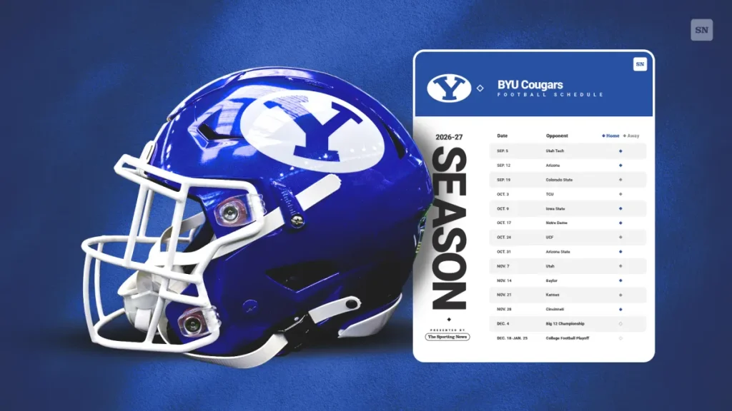 byu football printable 2026 schedule with dates, times and tv lineup