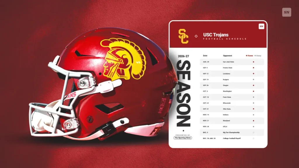usc football printable 2026 schedule with dates, times and tv lineup