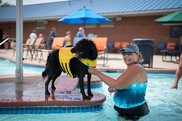 take your doggie for cool water dip with k 9 pals as united way hosting drool at the pool at splash zone