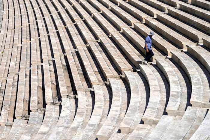 athens is cleaning its all marble olympic stadium for the first time in more than a century