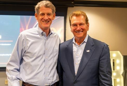 city businessman john ebert introduces former nfl standout joe theismann at pair of corporate events