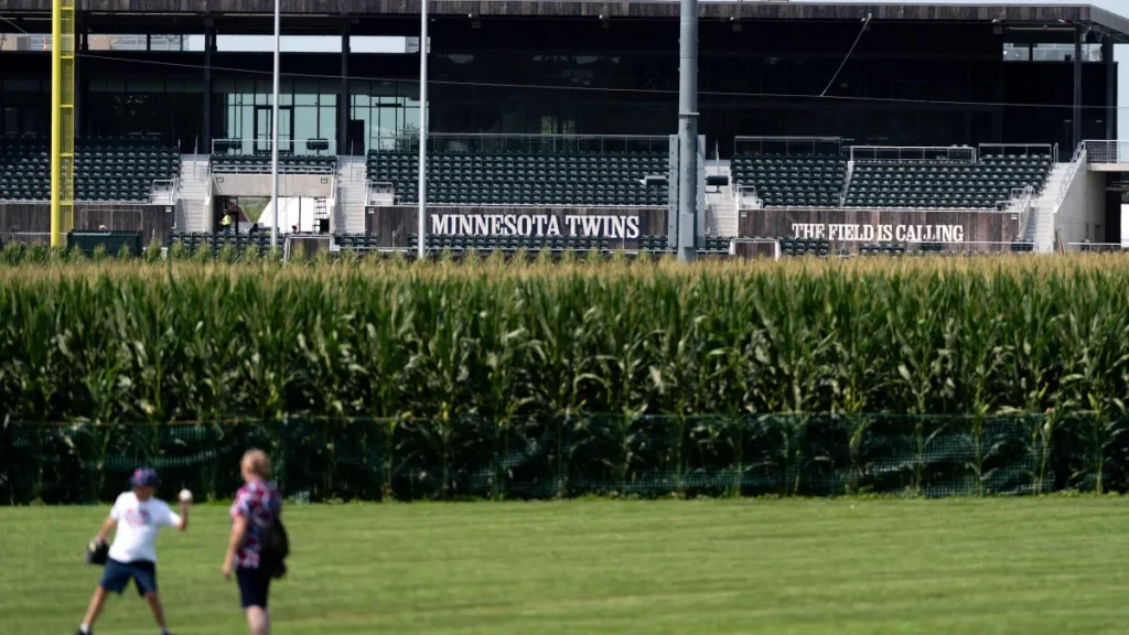mlb field of dreams stadium details: inside the transformation from iconic movie set to 8,000 seat ballpark