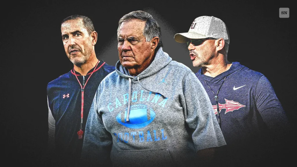 college football coach hot seat rankings: bill belichick, luke fickell most likely to be fired in 2026
