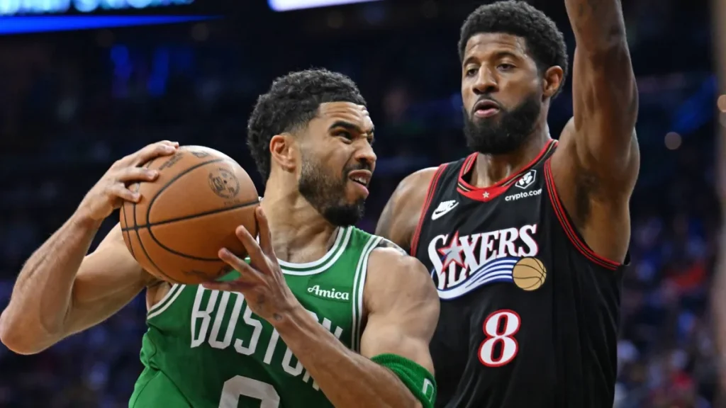 paul george is ecstatic to be playing for the boston celtics after his first visit