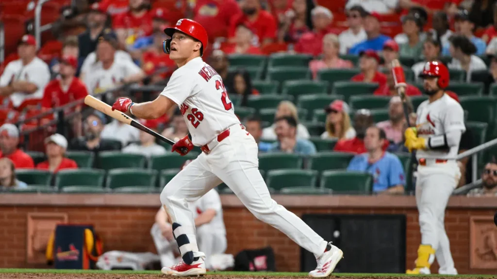 cardinals' jj wetherholt tied with an nl central slugger atop rookie of the year poll