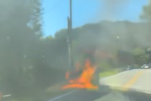 harrison county vehicle fire likely causes wreck with motorcycle as one taken to uhc for treatment