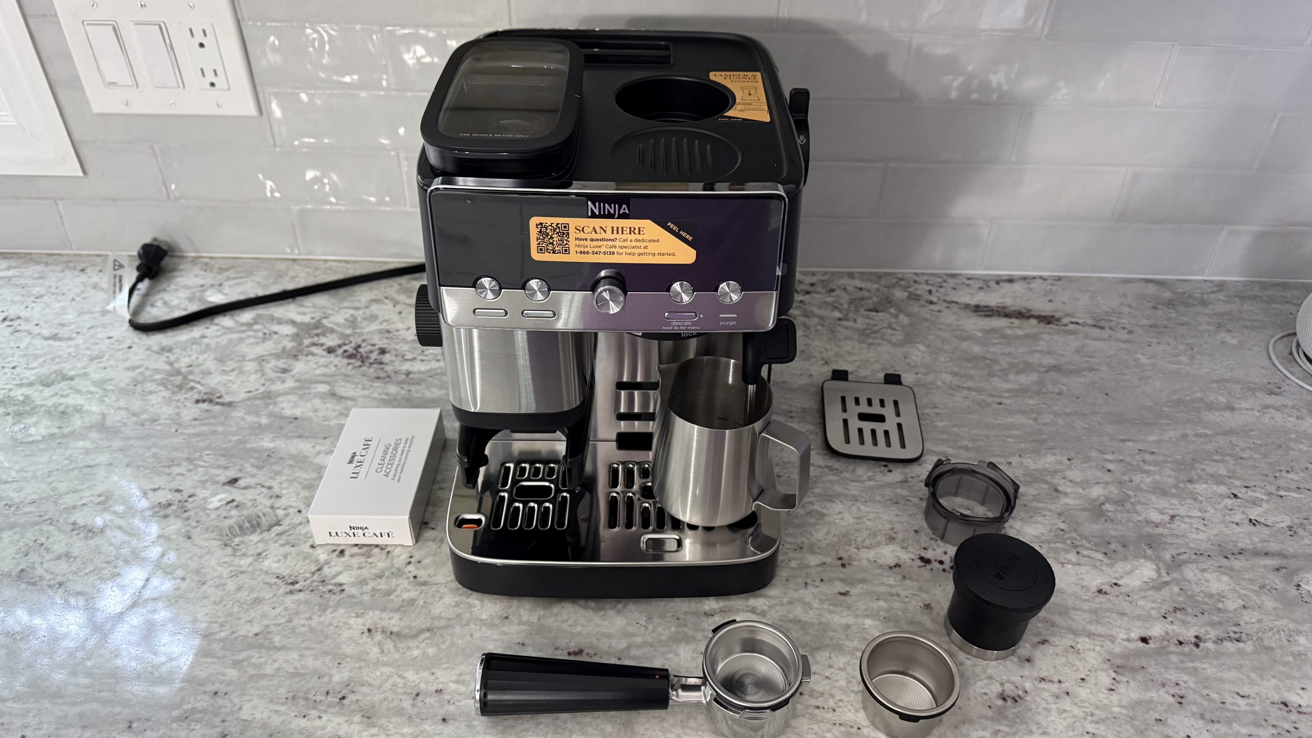 the fun size ninja luxe café mini helps you brew tasty espresso and drip coffee if your kitchen isn’t big enough for two separate machines