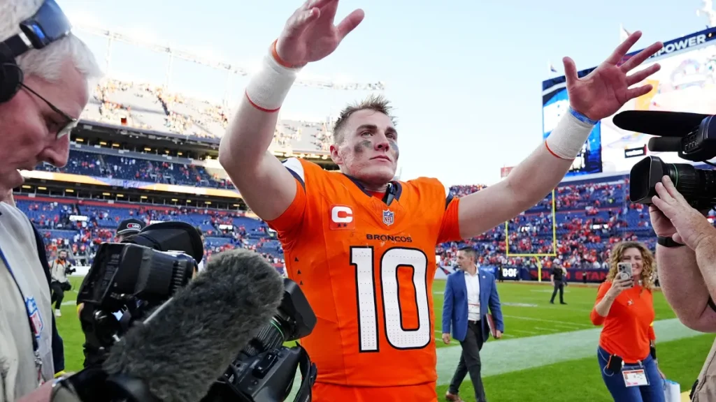 broncos' bo nix muscles out jalen hurts, aaron rodgers in new nfl ranking