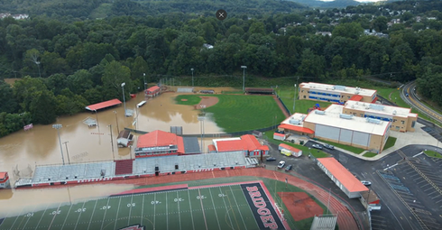 Flood Aerial View Near, Around Jamison Field flood aerial view near, around jamison field