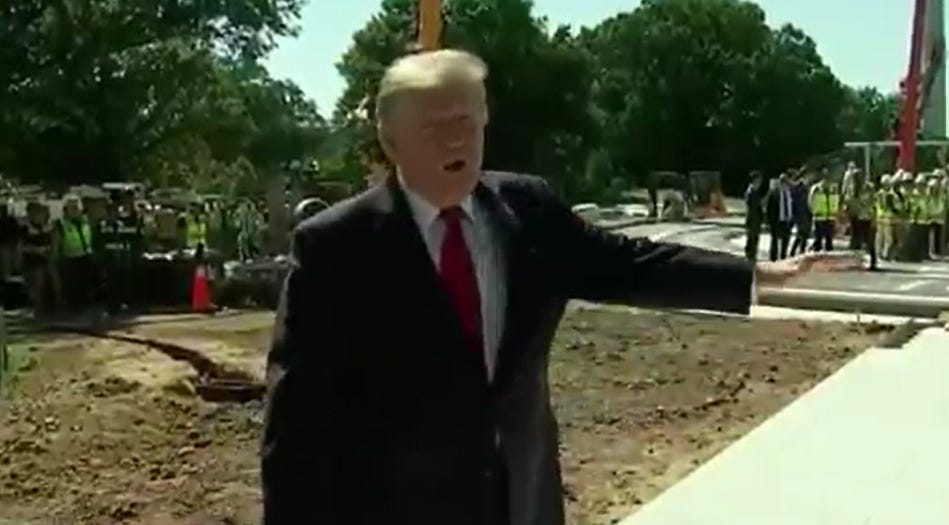 trump gets unleashed outside the white house to rant like a loon about grass