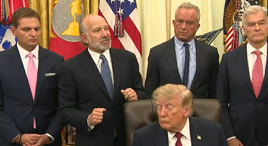 trump’s sycophants praise him as he dozes off during oval office event