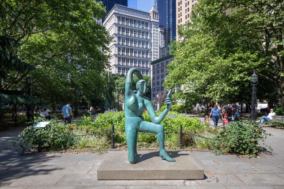 genesis belanger’s classically inspired public art is a commentary on modern day unease