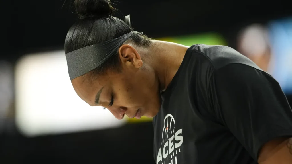 a’ja wilson overwhelms caitlin clark’s fever as aces turn playoff opener into a rout