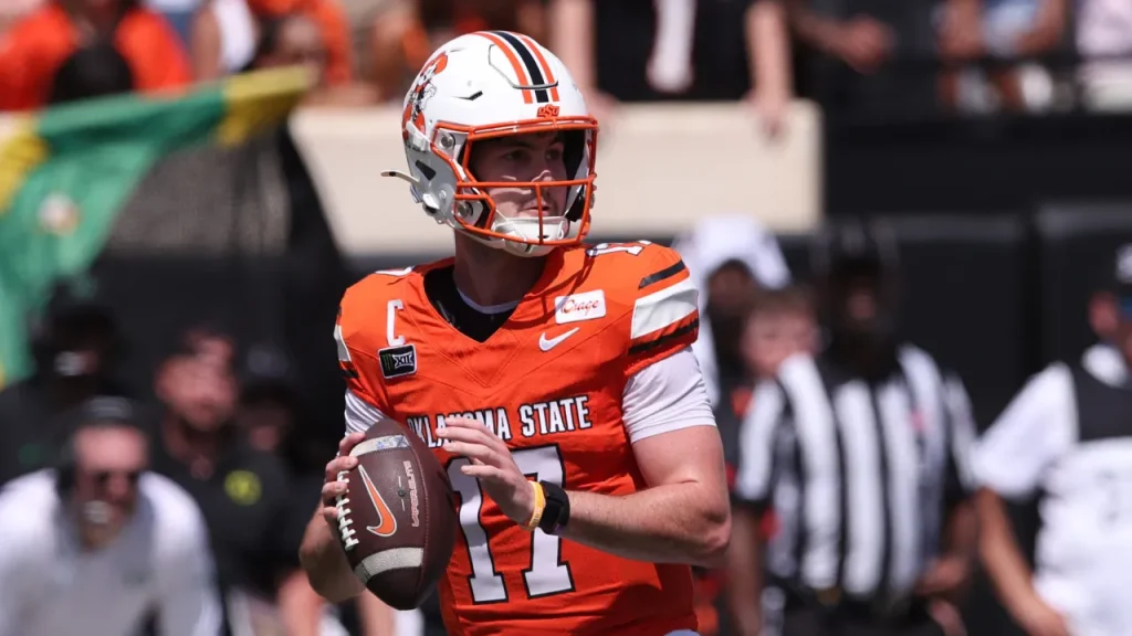 drew mestemaker silences critics as he outduels dante moore, leads oklahoma state to stunning win over oregon