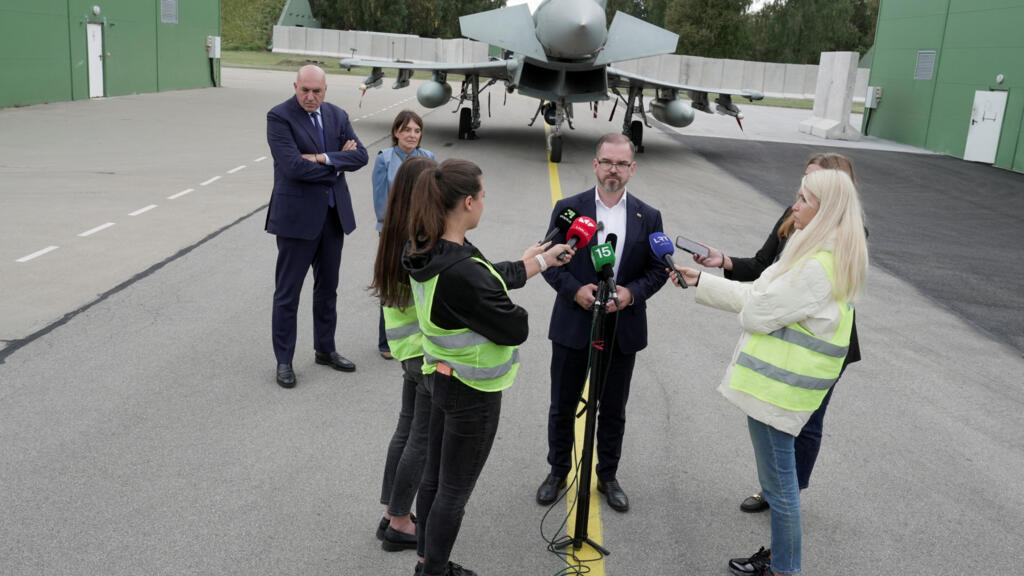 nato jets down drone over lithuania as russian ship fires flares at danish helicopter