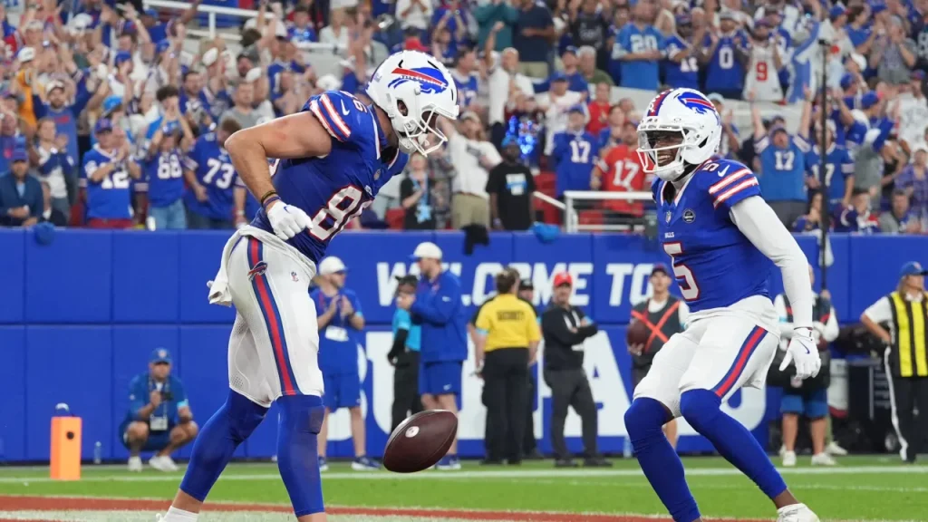 7 best moments from bills new stadium opener, from josh allen's opening td to ryan fitzpatrick breaking tables