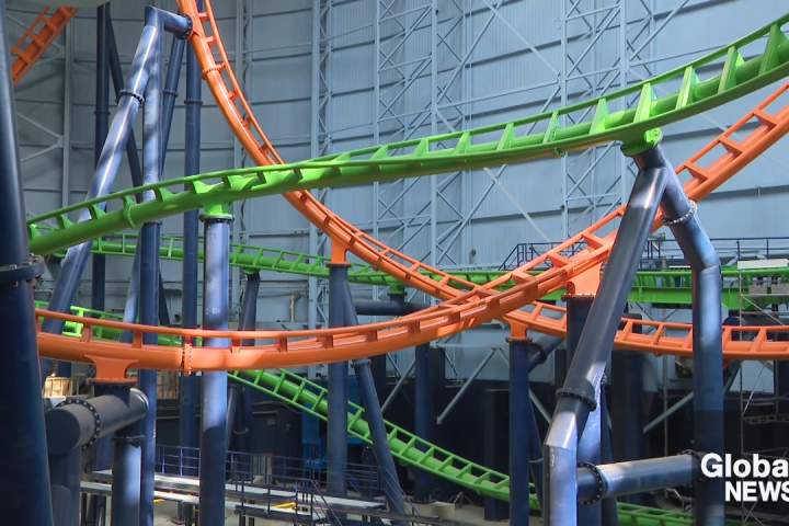 galaxyland’s new nerf roller coaster nearly complete at west edmonton mall
