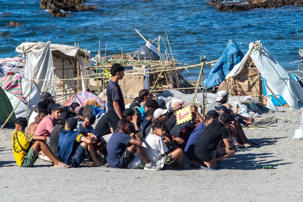 police move ceuta migrants off beaches in spanish enclave