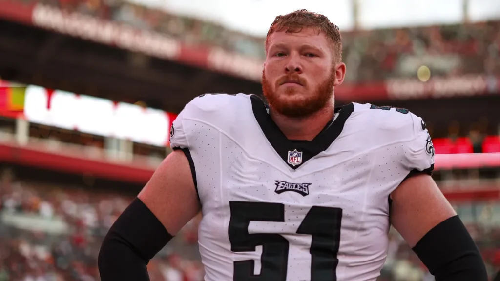 why eagles are moving cam jurgens to lg and starting drew kendall at c