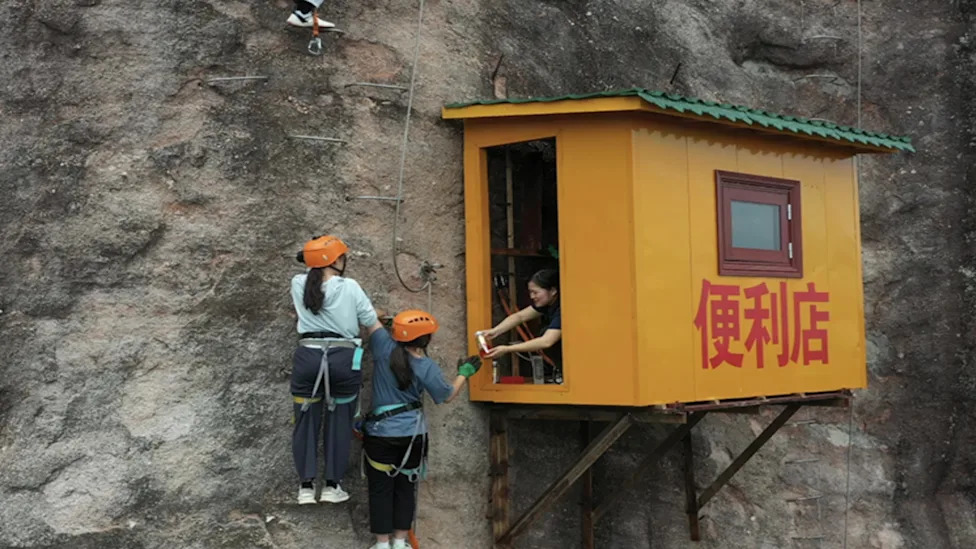 at 394 feet up a cliff, this is the world’s most inconvenient convenience store