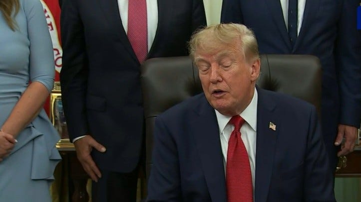 trump slips and calls the white house his house during reporter ban meltdown