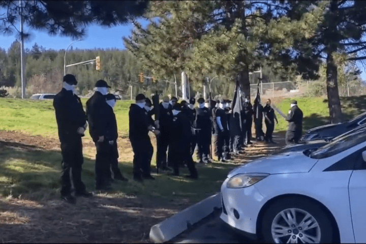 masked group seen on b.c. first nation land are ‘cowards,’ officials say