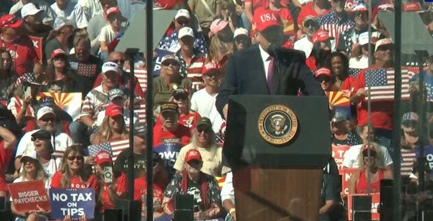 trump melts down and goes on profanity laced election conspiracy rant in arizona